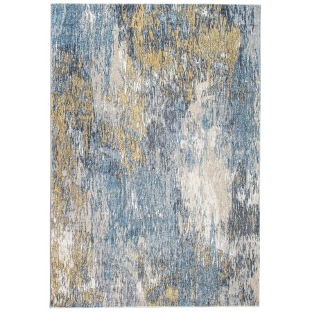 Palacedesigns 8 x 10 ft. Abstract Painting Modern Area Rug - Blue & Gold PA3673549